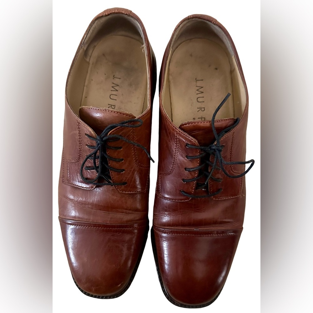 Men's Size 9M J. Murphy by Johnston & Murphy Novick Brown Cap Toe Dress Shoes